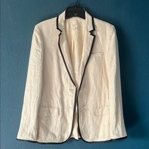 J. Crew Ivory Blazer with Dark Edging